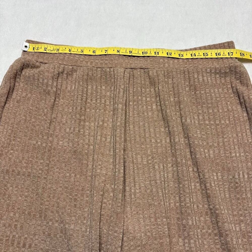 Simple Suzanne Betro Wide Flare Leg Texture Ribbed Palazzo Pants Camel Size 3X - Picture 8 of 11